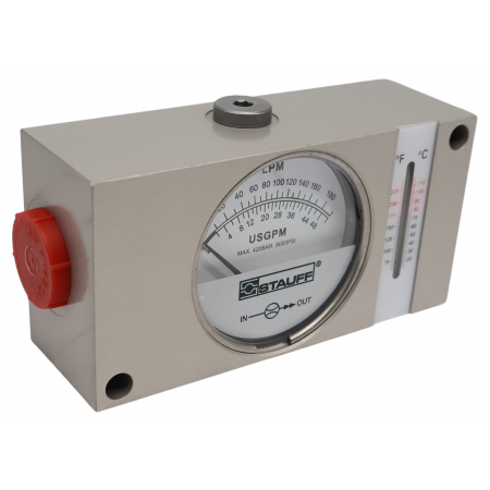 PRZEPŁYWOMIERZ 10-180L 3/4'' Z TERMOMETREM
